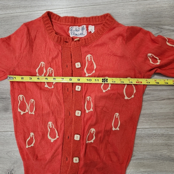 Field & Flower Anthropologie Penguin Cardigan Knit Trim M - Picture 6 of 10